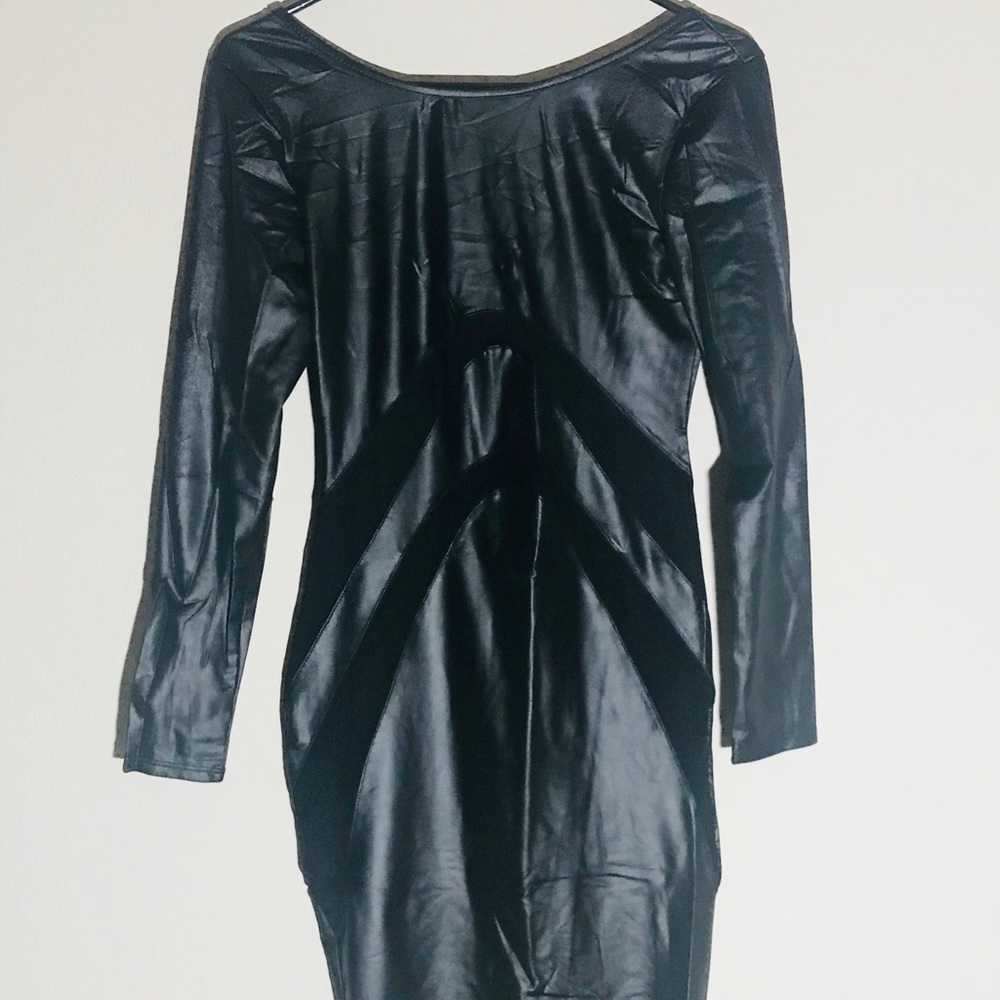 Leather sexy dress
